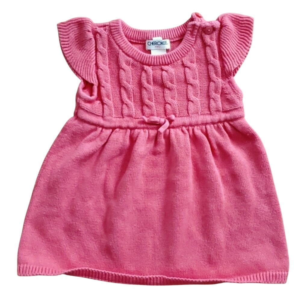 Cherokee Girls Coral Short Sleeve Sweater Dress Size 6M